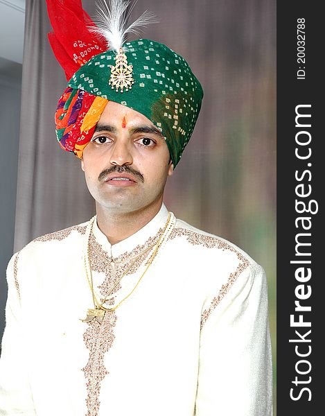Indian Guy (Groom) In His Wedding Dress