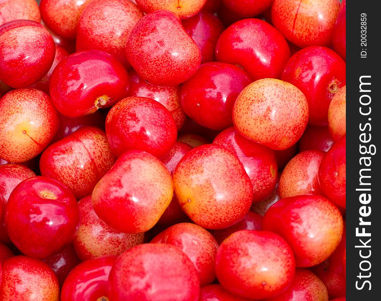 Group of sweet cherry close-up