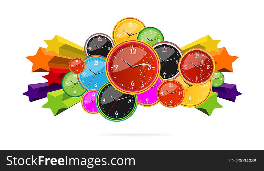 Colored and creative clocks