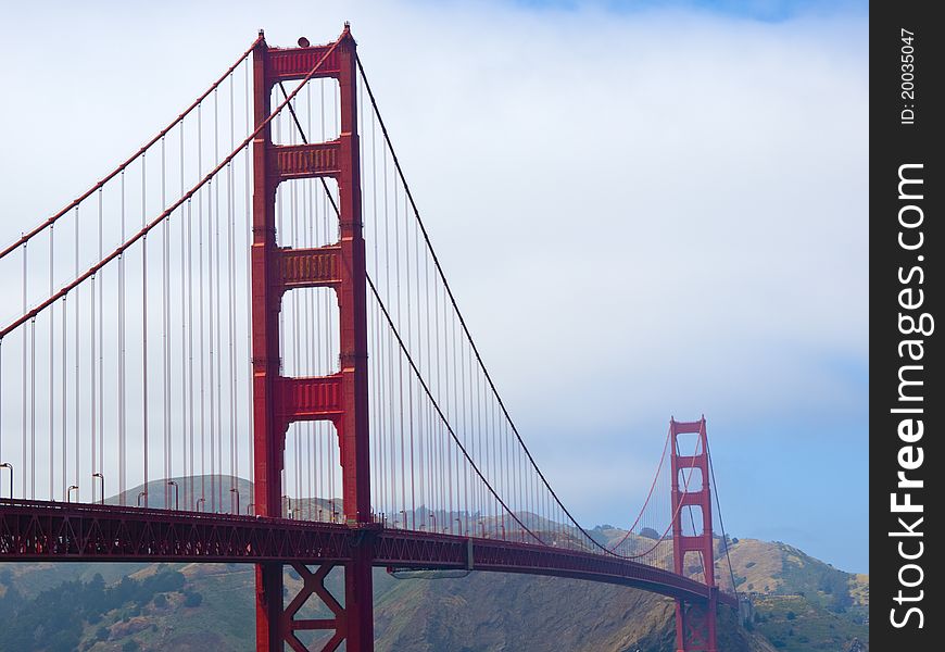 Horizontal shot of San Francisco's most famous landmark. Horizontal shot of San Francisco's most famous landmark