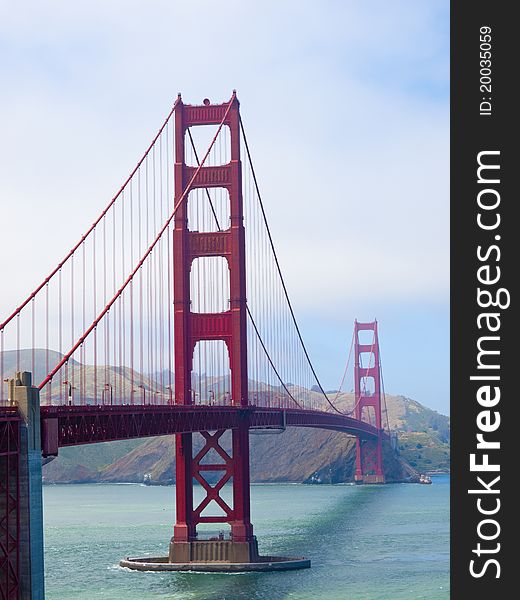 Vertical shot of San Francisco's most famous landmark. Vertical shot of San Francisco's most famous landmark
