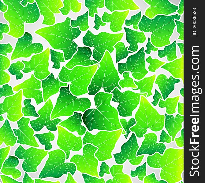 Vector Green Leaf Seamless Background