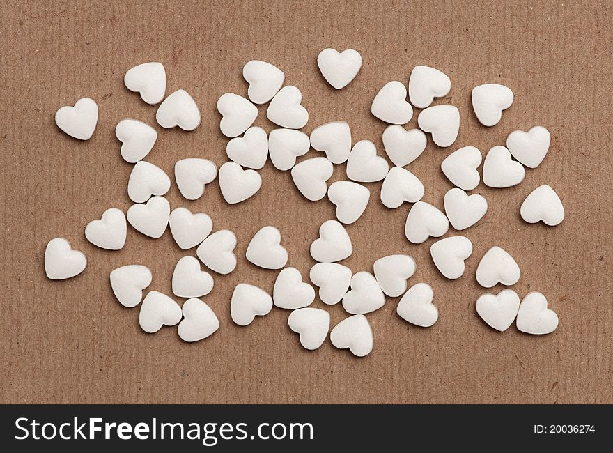 White Pills In The Form Of Heart
