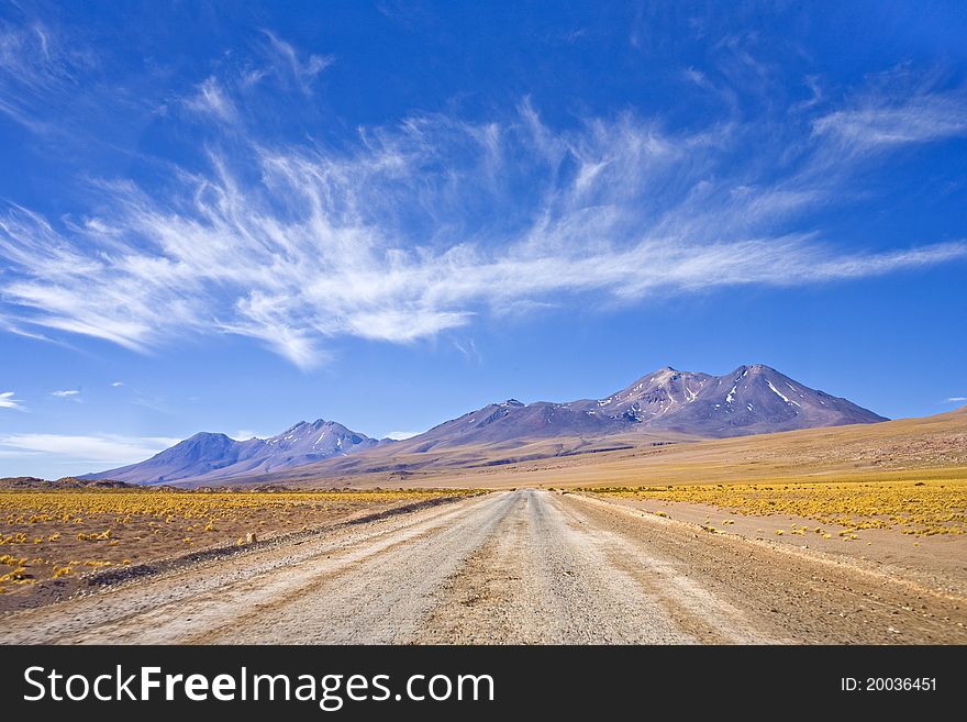 Incredible mountain landscape at atacama desert