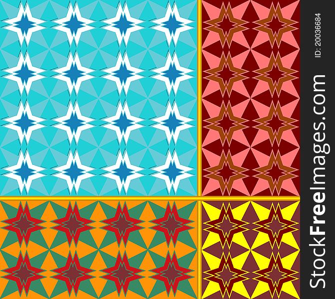Collection of seamless patterns. Vector illustration.