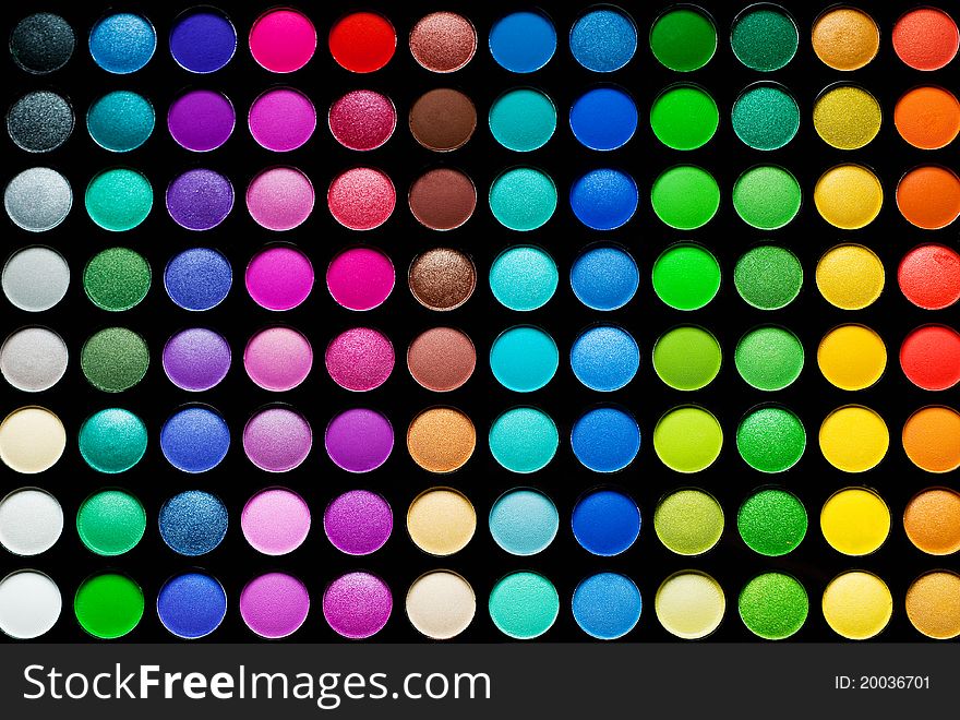 Palette Of Colorful Eye Shadows