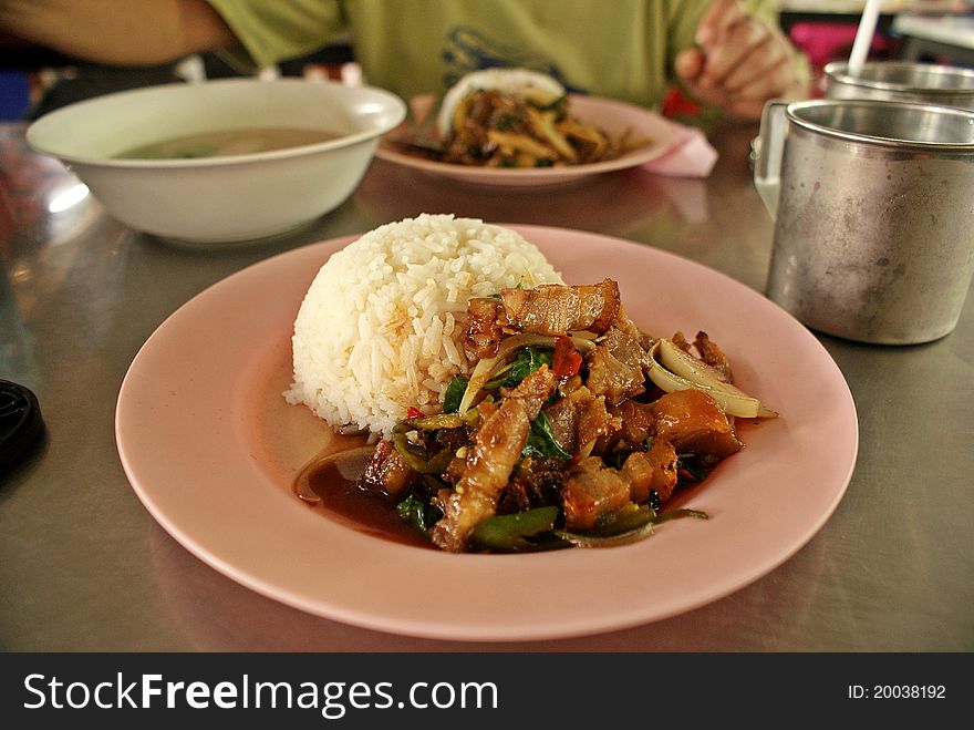 Thai fast food from crispy pork