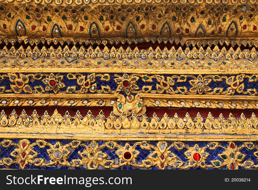 Thai motifs in Wat Phra Keaw,Bangkok