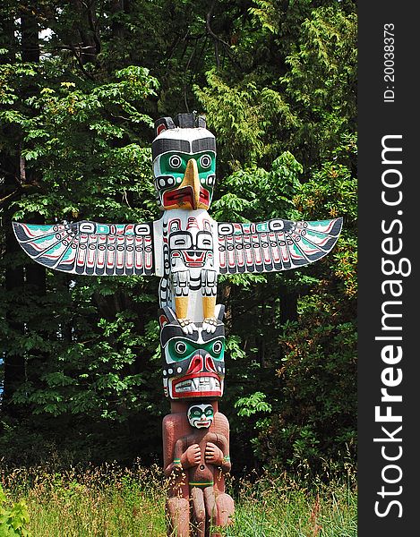 Colorful totem pole