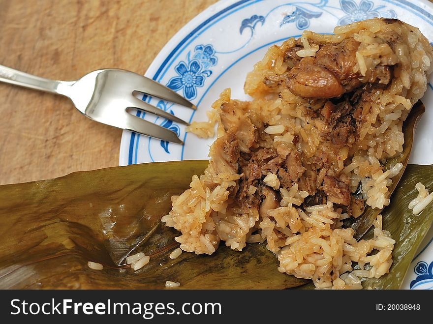 Eating a delicious meat dumpling with generous meat fillings. Eating a delicious meat dumpling with generous meat fillings.