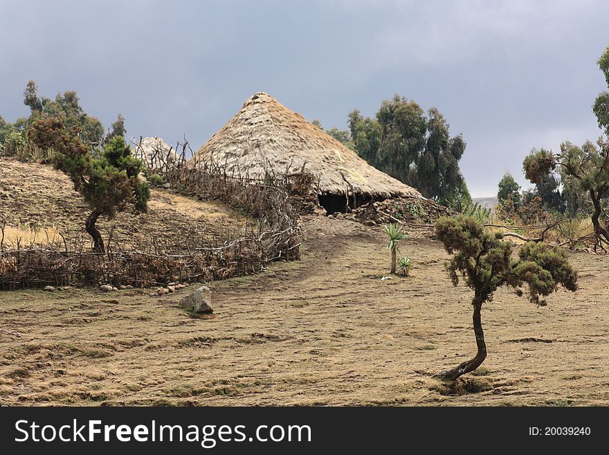 Simien mountain village in ethiopia. Simien mountain village in ethiopia
