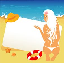 Beauty Woman On A Beach Royalty Free Stock Images