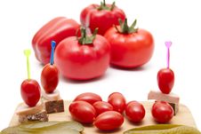 Tomato On Spit Stock Photo Tomato On Spit Stock Photo
