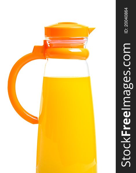 Single pitcher full of orange juice