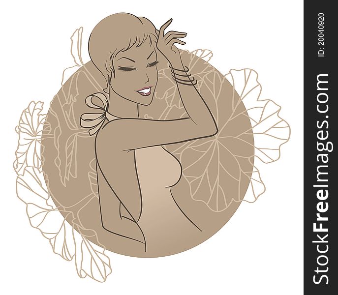 Vector illustration of Beauty floral woman