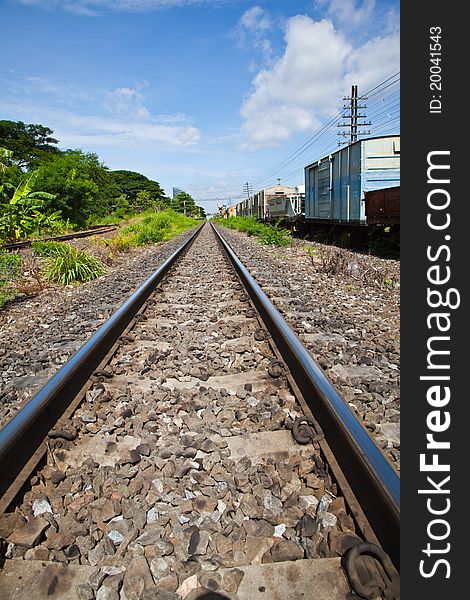 Line of railway in rural of Thailand. Line of railway in rural of Thailand