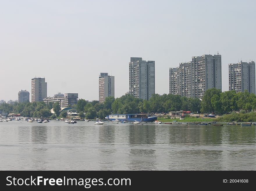 Belgrade from Danube river, Serbia