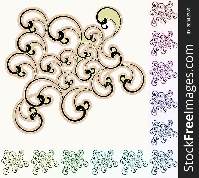 Graphic Background - illustration. Flowers and Lines. Graphic Background - illustration. Flowers and Lines