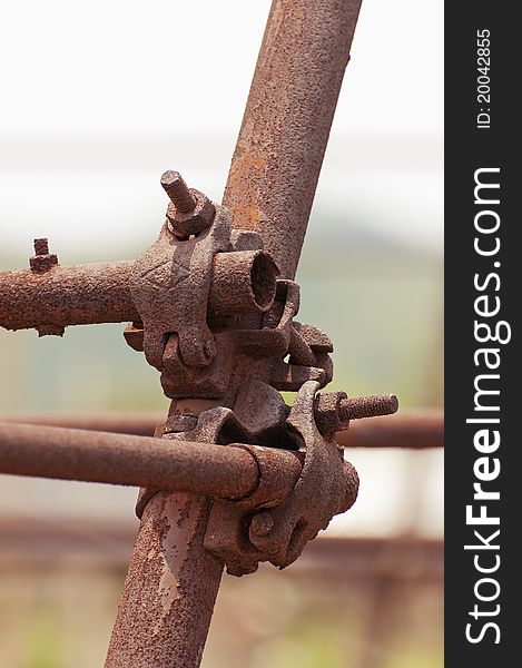 Many Rusty iron pipe on white backgrounds