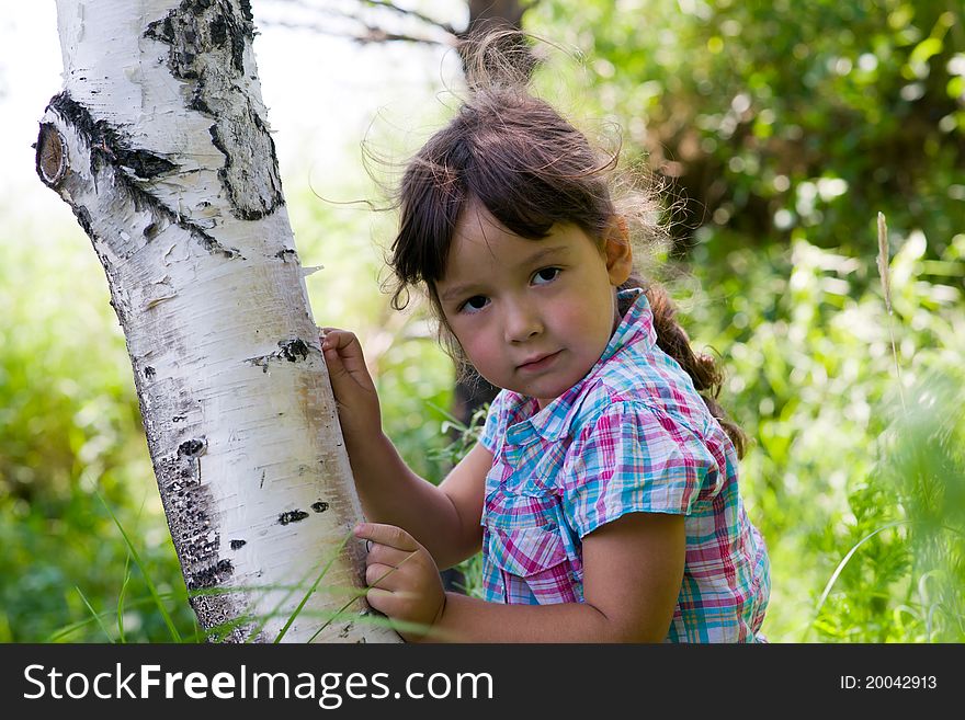 Girl And Birch