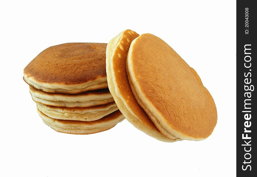 Pancakes on a whtie background