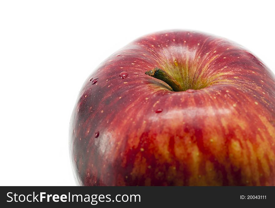 Red Apple Closeup isolated on white