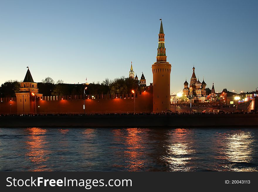 Moscow. Night View Of The Kremlin