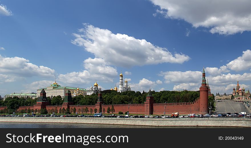 Russia, Moscow. Panoramic view of the Kremlin
