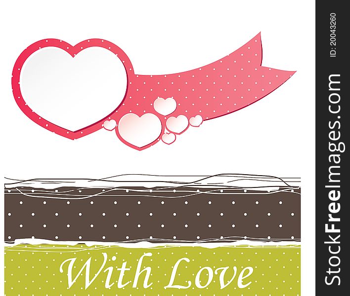 Valentine's background with pink heart for you. illustration. Valentine's background with pink heart for you. illustration