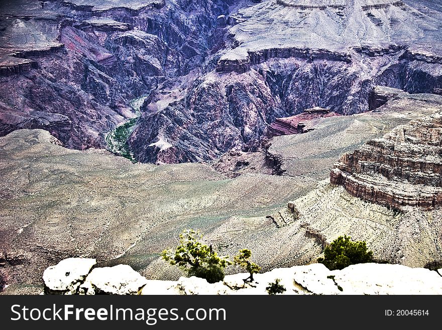 Grand Canyon from the top, with river visible