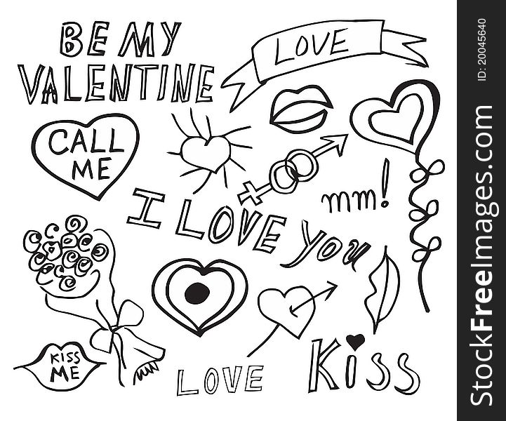 Set Of Love Doodles