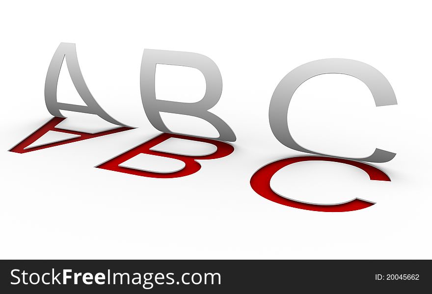 Abc letters on white background - This is a 3d render illustration. Abc letters on white background - This is a 3d render illustration