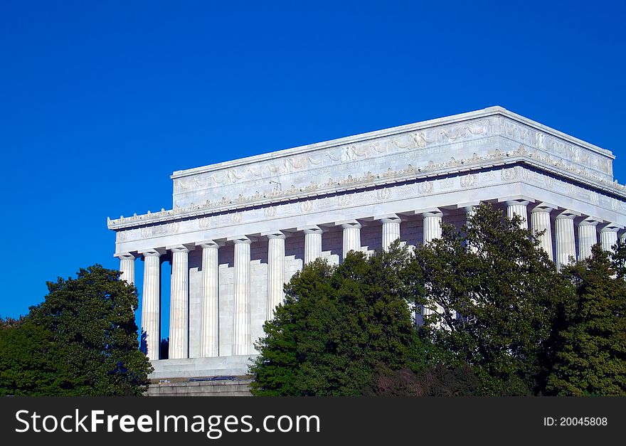 Lincoln Memorial with clear blue sky, Washington D.C., USA. Lincoln Memorial with clear blue sky, Washington D.C., USA