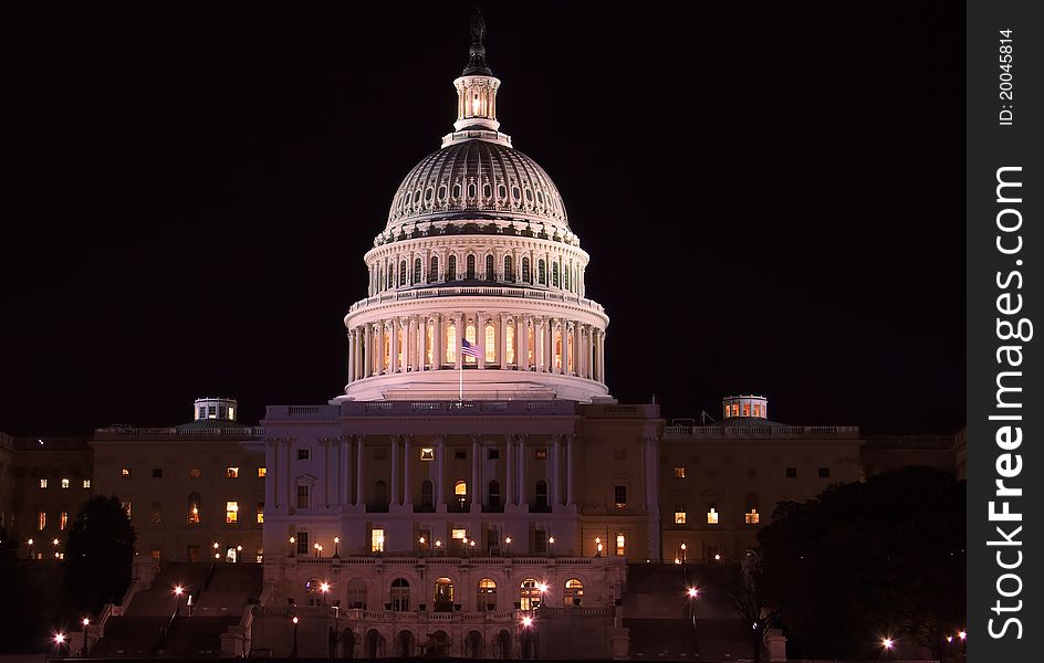 Capitol Building - Congress At Night, Washington