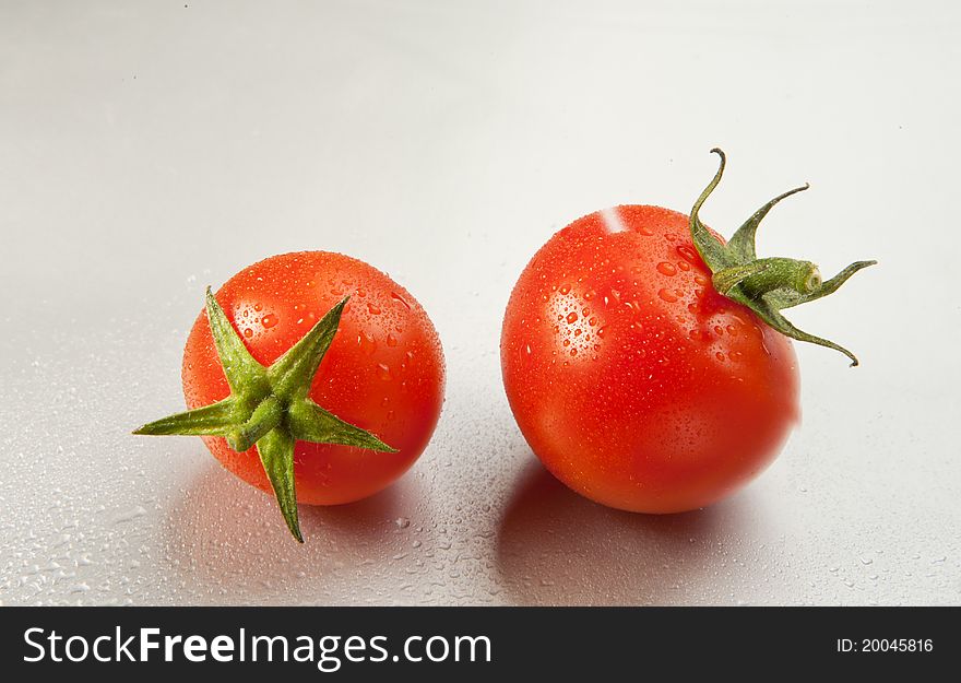 Two Appetizer Red Fresh Tomatoes