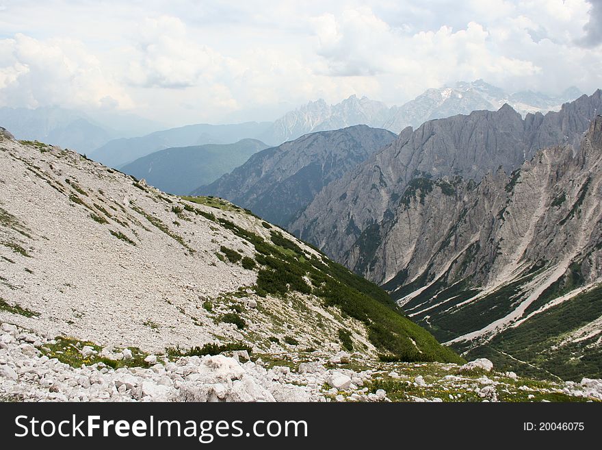 Panorama of Italian Dolomites mountains