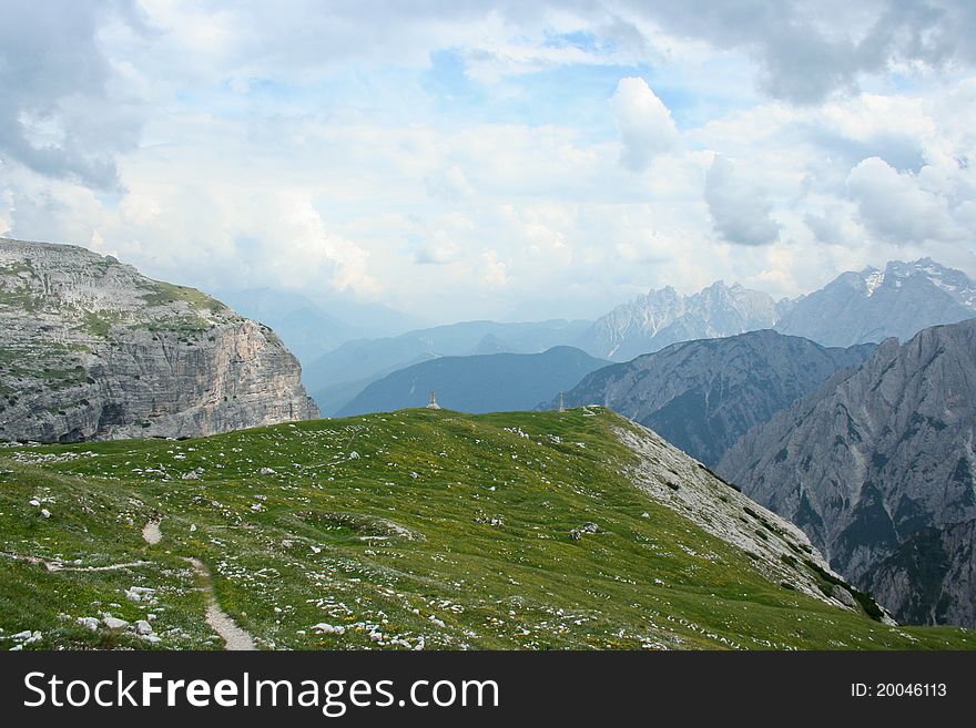 Panorama of  Italian Dolomites mountains