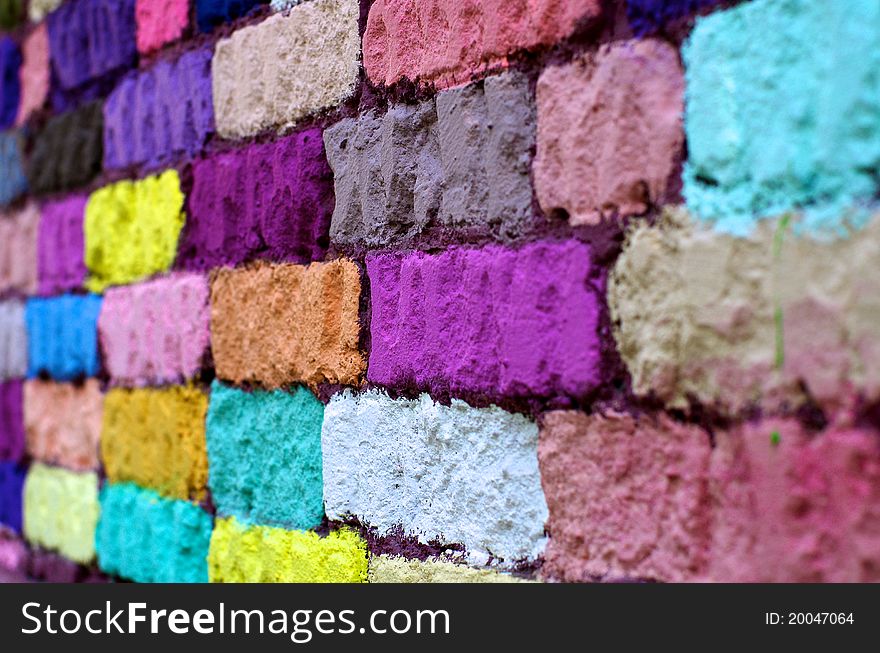 Outdoor wall from different colours old brick. Outdoor wall from different colours old brick