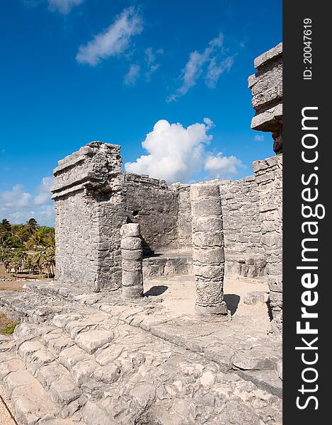 Tulum maya ruins yucatan peninsula,  Mexico.