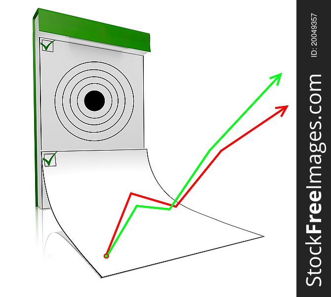 The bank notebook with target is isolated on a white background.