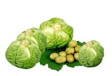 Cabbage And Potato. Stock Photos