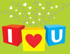 I Love U Sparkling Cubes Royalty Free Stock Photo I Love U Sparkling Cubes Royalty Free Stock Photo