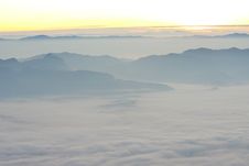 View Point Wetlands Sea Fog Doi Luang Chiang Dao. Royalty Free Stock Image View Point Wetlands Sea Fog Doi Luang Chiang Dao. Royalty Free Stock Image