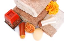 Towels And Spa Set Royalty Free Stock Photography Towels And Spa Set Royalty Free Stock Photography