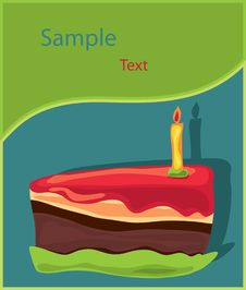 Piece Of Birthday Cake With Candle Stock Photography Piece Of Birthday Cake With Candle Stock Photography