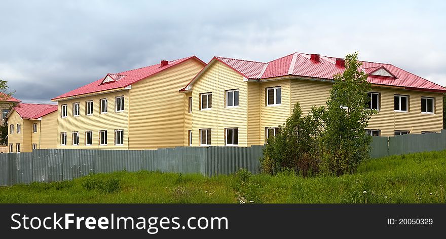 Construction Of The House. Finishing Work. Facade.