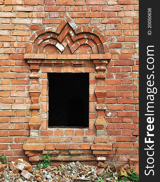 Old vintage window opening in ancient russian monastery of Pereslavl-Zalessky. Old vintage window opening in ancient russian monastery of Pereslavl-Zalessky