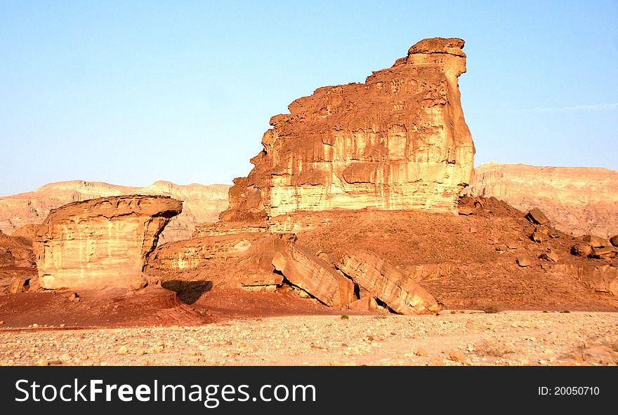 Timna geological park for tourists in Israel. Timna geological park for tourists in Israel