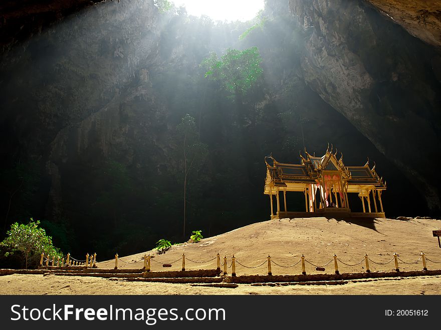 Pavilion in the deep cave