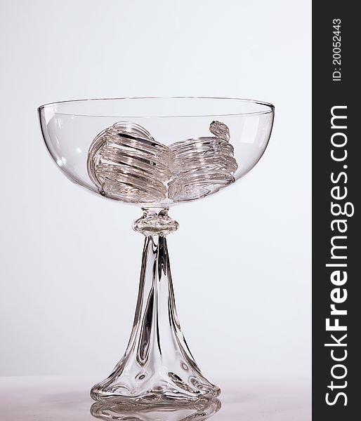 A crystal classic glass cup for fruits